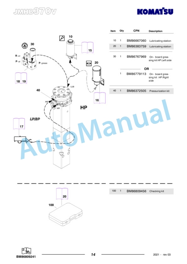 Komatsu JMHB370V-1 Hydraulic Breaker Parts Manual FEN04375-03 4 Komatsu JMHB370V-1 Hydraulic Breaker Parts Manual FEN04375-03-4