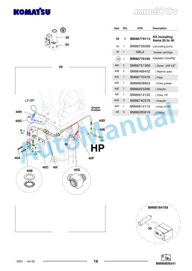 Komatsu JMHB370V-1 Hydraulic Breaker Parts Manual FEN04375-03 5 Komatsu JMHB370V-1 Hydraulic Breaker Parts Manual FEN04375-03-5
