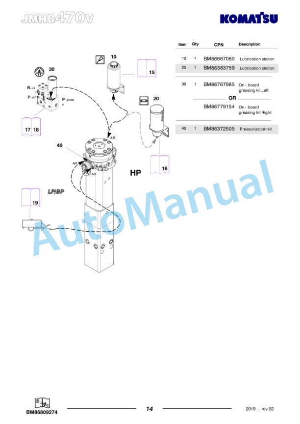 Komatsu JMHB470V-1 Hydraulic Breaker Parts Manual FEN04376-02 4 Komatsu JMHB470V-1 Hydraulic Breaker Parts Manual FEN04376-02-4