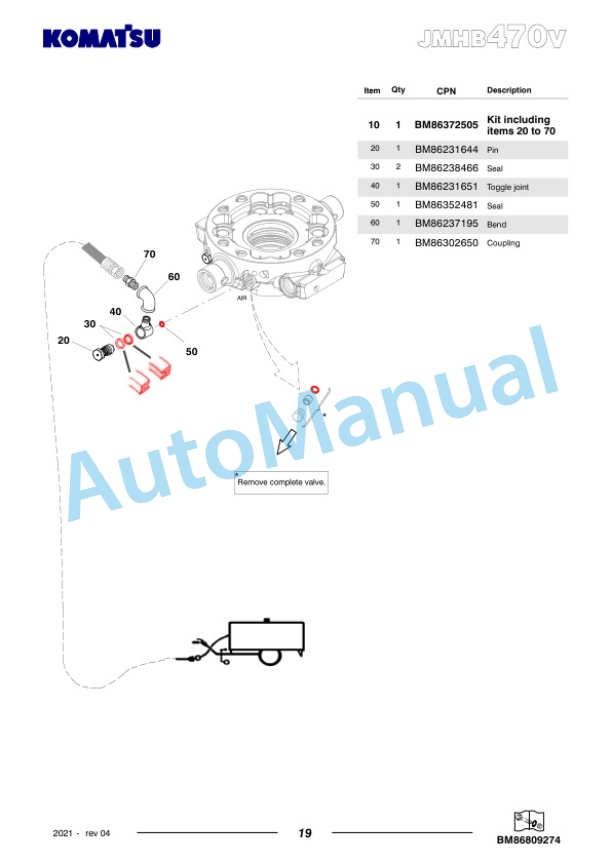 Komatsu JMHB470V-1 Hydraulic Breaker Parts Manual FEN04376-04 5 Komatsu JMHB470V-1 Hydraulic Breaker Parts Manual FEN04376-04-5