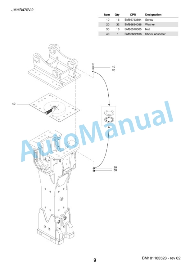 Komatsu JMHB470V-2 Hydraulic Breaker Parts Manual FEN05682-02 3 Komatsu JMHB470V-2 Hydraulic Breaker Parts Manual FEN05682-02-3