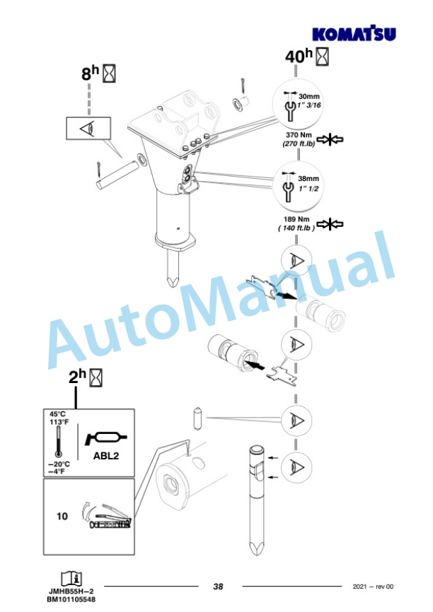 Komatsu JMHB55H-2 Hydraulic Breaker Operation and Maintenance Manual PEN01732-00-4