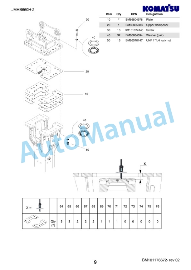 Komatsu JMHB660H-2 Hydraulic Breaker Parts Manual FEN05570-02 3 Komatsu JMHB660H-2 Hydraulic Breaker Parts Manual FEN05570-02-3