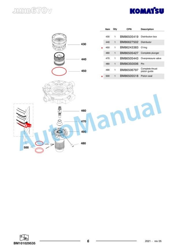 Komatsu JMHB670V-1 Hydraulic Breaker Parts Manual FEN04377-05 2 Komatsu JMHB670V-1 Hydraulic Breaker Parts Manual FEN04377-05-2