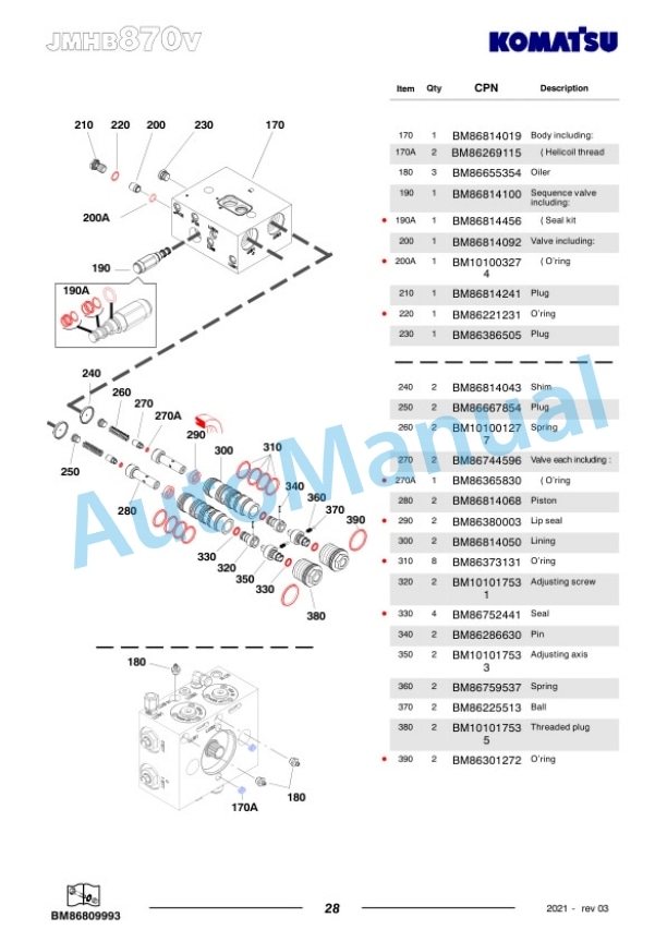 Komatsu JMHB870V-1 Hydraulic Breaker Parts Manual FEN04372-03 5 Komatsu JMHB870V-1 Hydraulic Breaker Parts Manual FEN04372-03-5