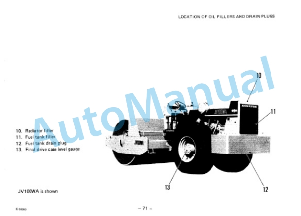 Komatsu JV100A, JV100WA-1, JV1000WP-1 Vibratory Roller Operation and Maintenance Manual SEBM02650103 4 Komatsu JV100A, JV100WA-1, JV1000WP-1 Vibratory Roller Operation and Maintenance Manual SEBM02650103 - Image 4