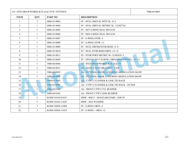 Komatsu K170 PipeLayer Parts Manual 5000-08PB-0001A 4 Komatsu K170 PipeLayer Parts Manual 5000-08PB-0001A-4