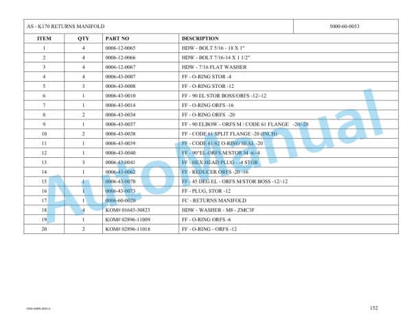 Komatsu K170 PipeLayer Parts Manual 5000-08PB-0001A 5 Komatsu K170 PipeLayer Parts Manual 5000-08PB-0001A-5