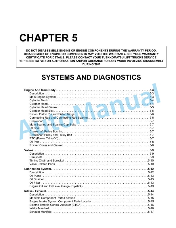Komatsu K21, K25 Series Engine Forklift Truck Service Manual SM301 4 Komatsu K21, K25 Series Engine Forklift Truck Service Manual SM301 - Image 4