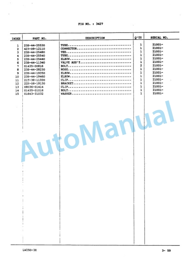 Komatsu LW250-3 Rough Terrain Crane Parts Manual PEPB011200 3 Komatsu LW250-3 Rough Terrain Crane Parts Manual PEPB011200 - Image 3