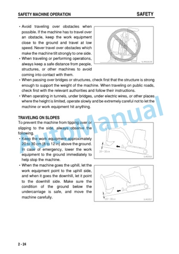 Komatsu PC01-1A Hydraulic Excavator Operation and Maintenance Manual TEN00613-06-2