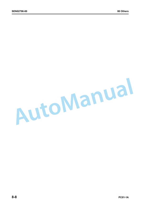 Komatsu PC01-1A Hydraulic Excavator Shop Manual SEN02688-01 5 Komatsu PC01-1A Hydraulic Excavator Shop Manual SEN02688-01 - Image 5
