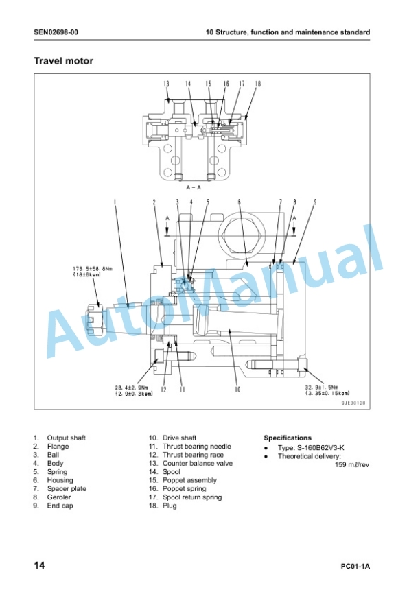 Komatsu PC01-1A Hydraulic Excavator Shop Manual SEN02688-02 3 Komatsu PC01-1A Hydraulic Excavator Shop Manual SEN02688-02 - Image 3
