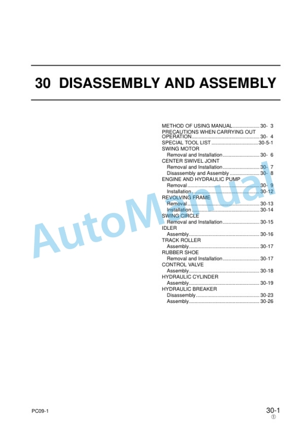 Komatsu PC09-1 Hydraulic Excavator Shop Manual SEBM026102 5 Komatsu PC09-1 Hydraulic Excavator Shop Manual SEBM026102 - Image 5