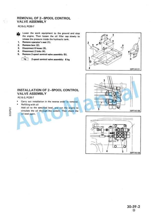 Komatsu PC10-7, PC15-3, PC20-7 Hydraulic Excavator Shop Manual SEBM020P0703 5 Komatsu PC10-7, PC15-3, PC20-7 Hydraulic Excavator Shop Manual SEBM020P0703 - Image 5