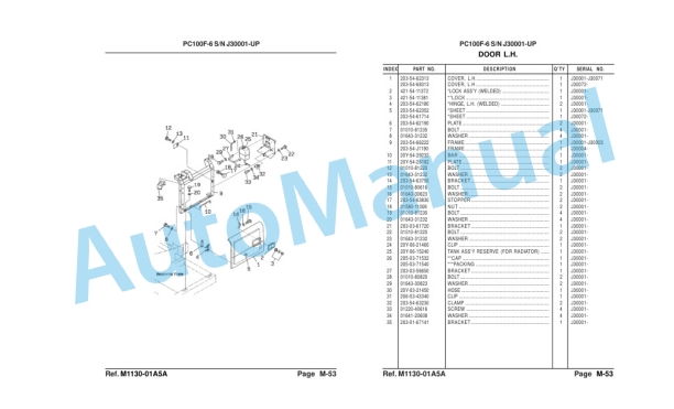 Komatsu PC100F-6 Hydraulic Excavator Parts Manual LEPBP1F603 4 Komatsu PC100F-6 Hydraulic Excavator Parts Manual LEPBP1F603-4