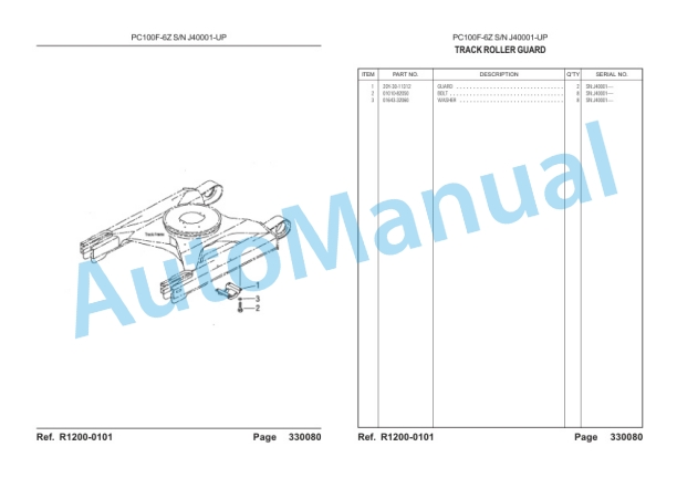 Komatsu PC100F-6Z Hydraulic Excavator Parts Manual LEPBP1F6Z0 5 Komatsu PC100F-6Z Hydraulic Excavator Parts Manual LEPBP1F6Z0-5