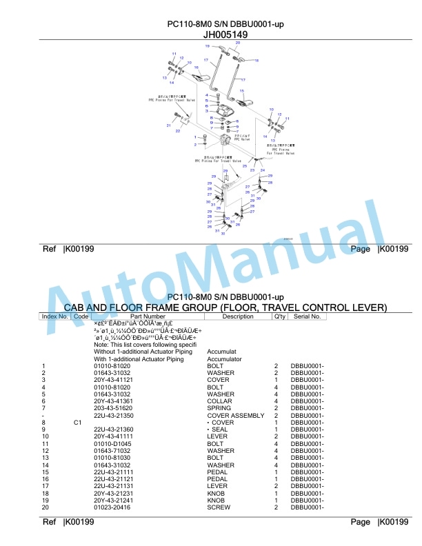 Komatsu PC110-8M0 Hydraulic Excavator Parts Manual DBBU0001-up 4 Komatsu PC110-8M0 Hydraulic Excavator Parts Manual DBBU0001-up-4