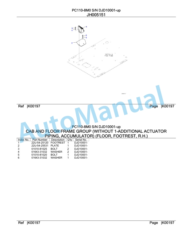 Komatsu PC110-8M0 Hydraulic Excavator Parts Manual DJD10001-up 4 Komatsu PC110-8M0 Hydraulic Excavator Parts Manual DJD10001-up-4