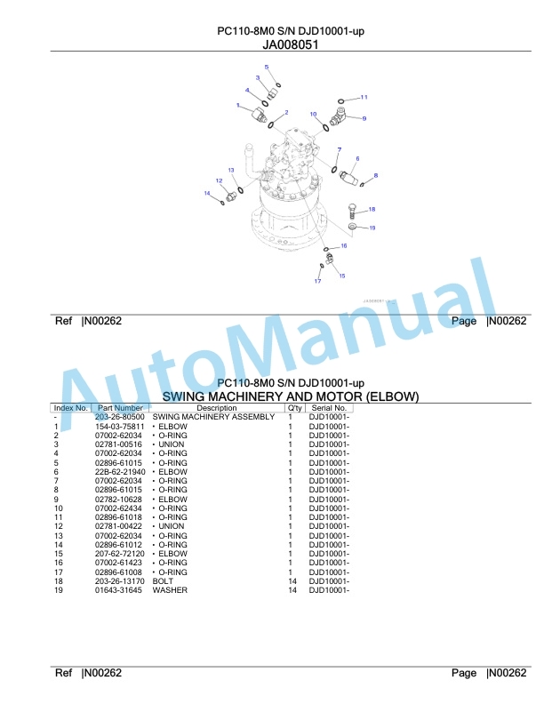 Komatsu PC110-8M0 Hydraulic Excavator Parts Manual DJD10001-up 5 Komatsu PC110-8M0 Hydraulic Excavator Parts Manual DJD10001-up-5