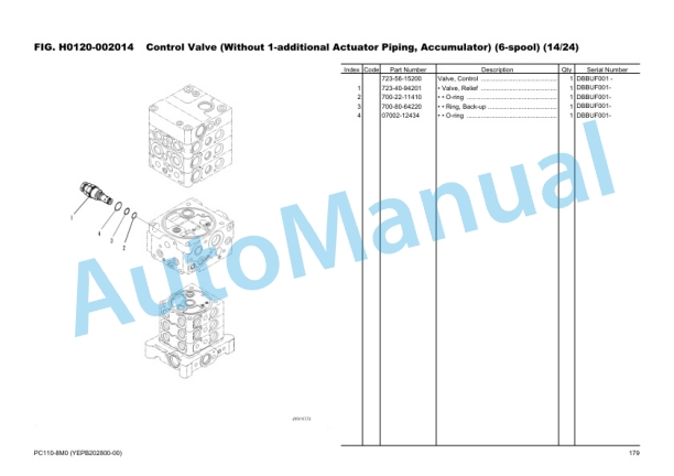 Komatsu PC110-8M0 Hydraulic Excavator Parts Manual YEPB202800-00 3 Komatsu PC110-8M0 Hydraulic Excavator Parts Manual YEPB202800-00-3