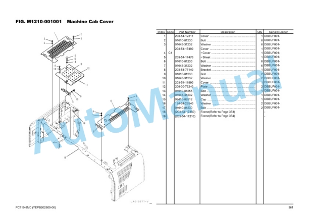 Komatsu PC110-8M0 Hydraulic Excavator Parts Manual YEPB202800-00 5 Komatsu PC110-8M0 Hydraulic Excavator Parts Manual YEPB202800-00-5