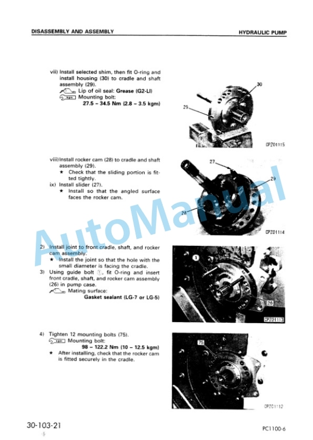 Komatsu PC1100-6, PC1100SP-6, PC1100LC-6 Hydraulic Excavator Shop Manual SEBM014207 5 Komatsu PC1100-6, PC1100SP-6, PC1100LC-6 Hydraulic Excavator Shop Manual SEBM014207 - Image 5