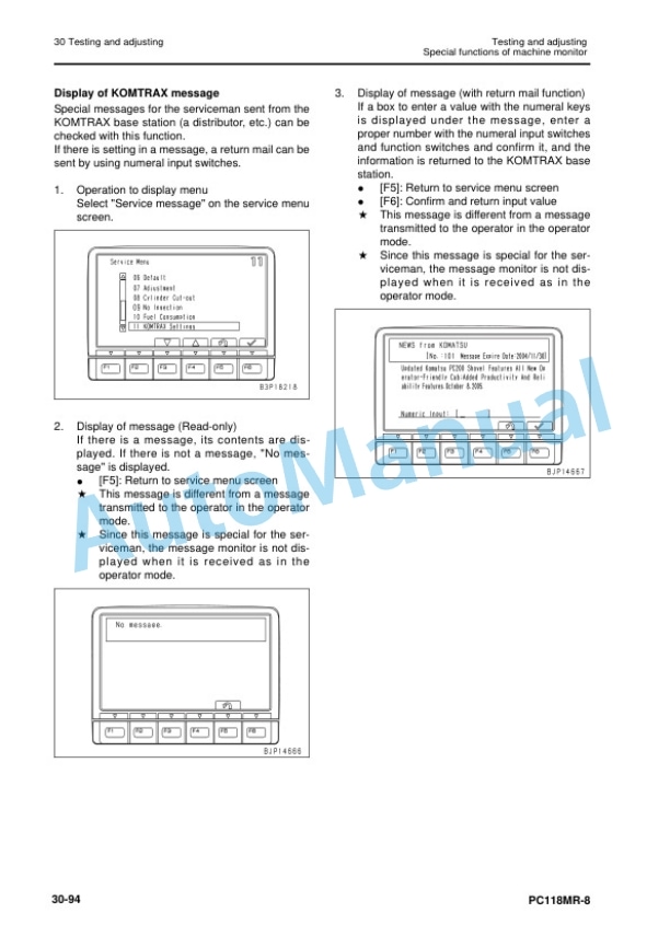 Komatsu PC118MR-8 Hydraulic Excavator Shop Manual WEBM008700 3 Komatsu PC118MR-8 Hydraulic Excavator Shop Manual WEBM008700 - Image 3