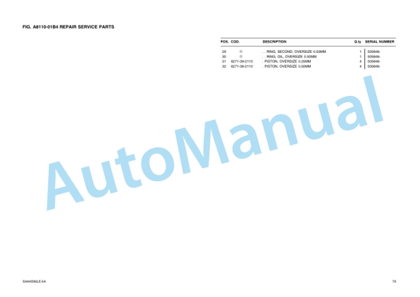 Alternative view of Komatsu PC118MR-8 Parts Manual