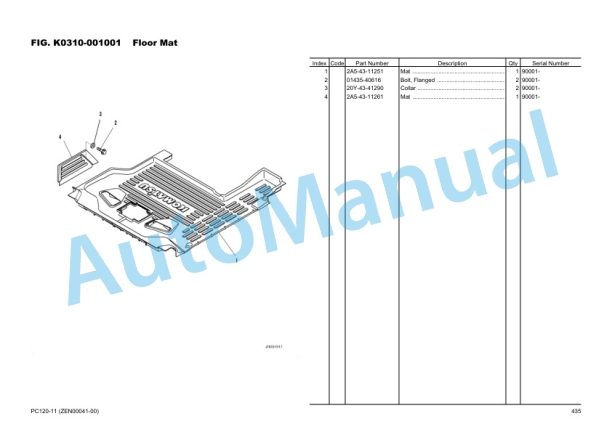 Komatsu PC120-11 Hydraulic Excavator Parts Manual ZEN00041-00 3 Komatsu PC120-11 Hydraulic Excavator Parts Manual ZEN00041-00-3