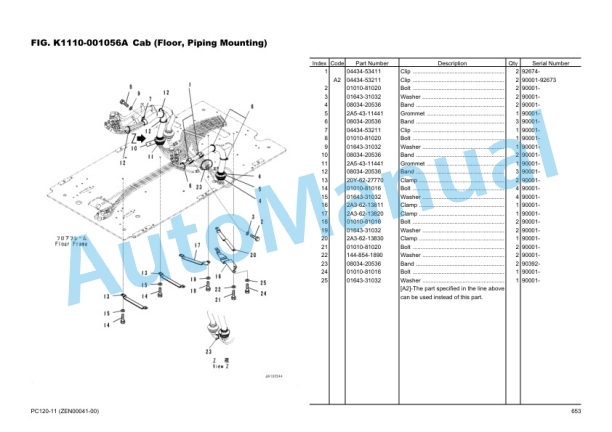 Komatsu PC120-11 Hydraulic Excavator Parts Manual ZEN00041-00 4 Komatsu PC120-11 Hydraulic Excavator Parts Manual ZEN00041-00-4