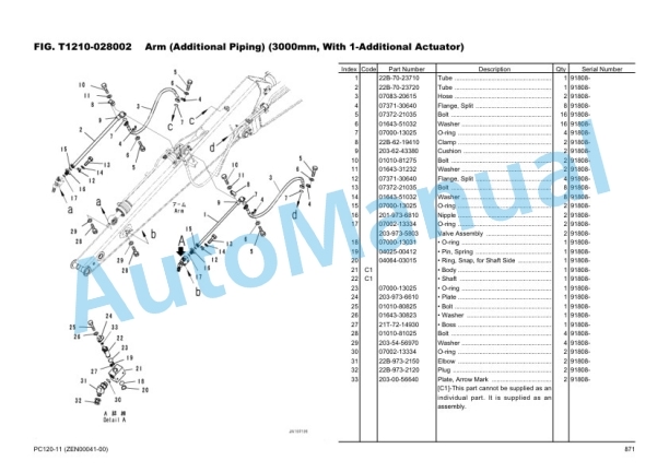 Komatsu PC120-11 Hydraulic Excavator Parts Manual ZEN00041-00 5 Komatsu PC120-11 Hydraulic Excavator Parts Manual ZEN00041-00-5