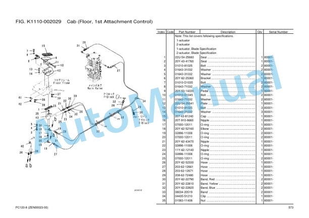 Komatsu PC120-8, SAA4D95LE-5D Parts Manual ZEN00023-00 4 Komatsu PC120-8, SAA4D95LE-5D Parts Manual ZEN00023-00-4