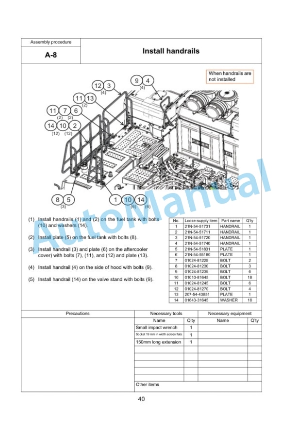 Komatsu PC1250-11, PC1250-11E0, PC1250LC-11, PC1250LC-11E0, PC1250SP-11, PC1250SP-11E0 Hydraulic Excavator Field Assembly Instruction GEN00203-01 2 Komatsu PC1250-11, PC1250-11E0, PC1250LC-11, PC1250LC-11E0, PC1250SP-11, PC1250SP-11E0 Hydraulic Excavator Field Assembly Instruction GEN00203-01 - Image 2