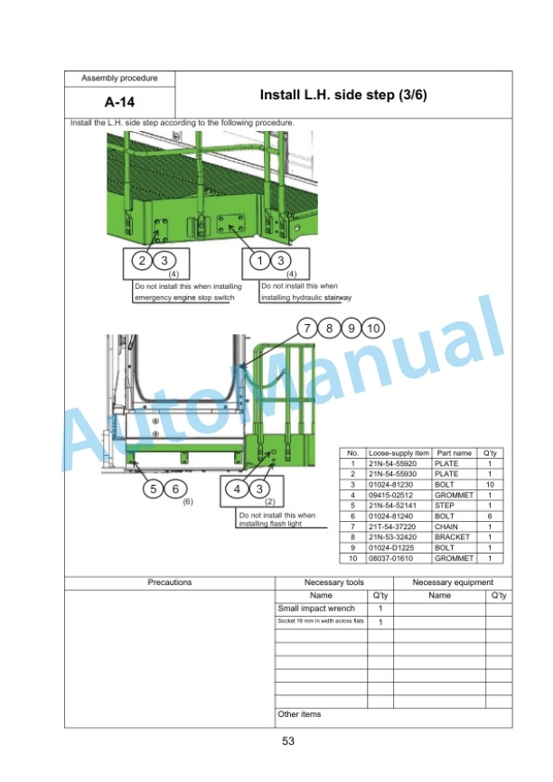 Komatsu PC1250-11, PC1250-11E0, PC1250LC-11, PC1250LC-11E0, PC1250SP-11, PC1250SP-11E0 Hydraulic Excavator Field Assembly Instruction GEN00203-08 2 Komatsu PC1250-11, PC1250-11E0, PC1250LC-11, PC1250LC-11E0, PC1250SP-11, PC1250SP-11E0 Hydraulic Excavator Field Assembly Instruction GEN00203-08 - Image 2