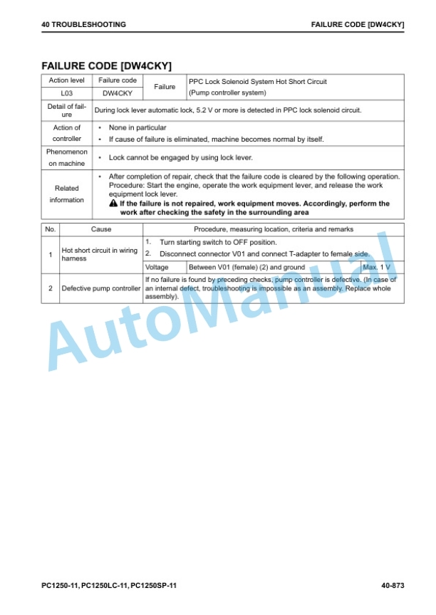 Komatsu PC1250-11, PC1250LC-11, PC1250SP-11 Hydraulic Excavator Shop Manual SEN06624-02 4 Komatsu PC1250-11, PC1250LC-11, PC1250SP-11 Hydraulic Excavator Shop Manual SEN06624-02 - Image 4