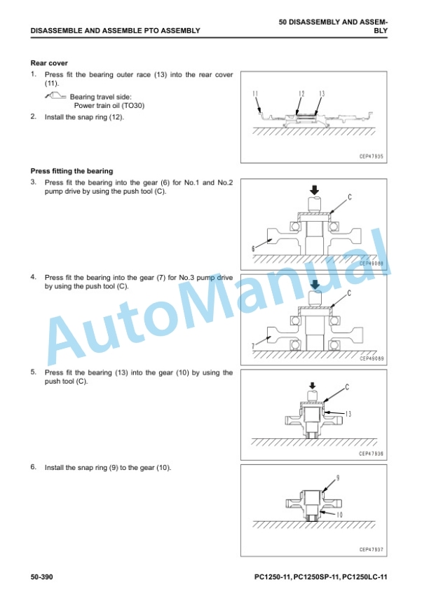 Komatsu PC1250-11, PC1250LC-11, PC1250SP-11 Hydraulic Excavator Shop Manual SEN06624-09 5 Komatsu PC1250-11, PC1250LC-11, PC1250SP-11 Hydraulic Excavator Shop Manual SEN06624-09 - Image 5