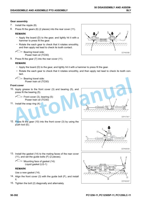 Komatsu PC1250-11, PC1250LC-11, PC1250SP-11 Hydraulic Excavator Shop Manual SEN06624-10 5 Komatsu PC1250-11, PC1250LC-11, PC1250SP-11 Hydraulic Excavator Shop Manual SEN06624-10 - Image 5