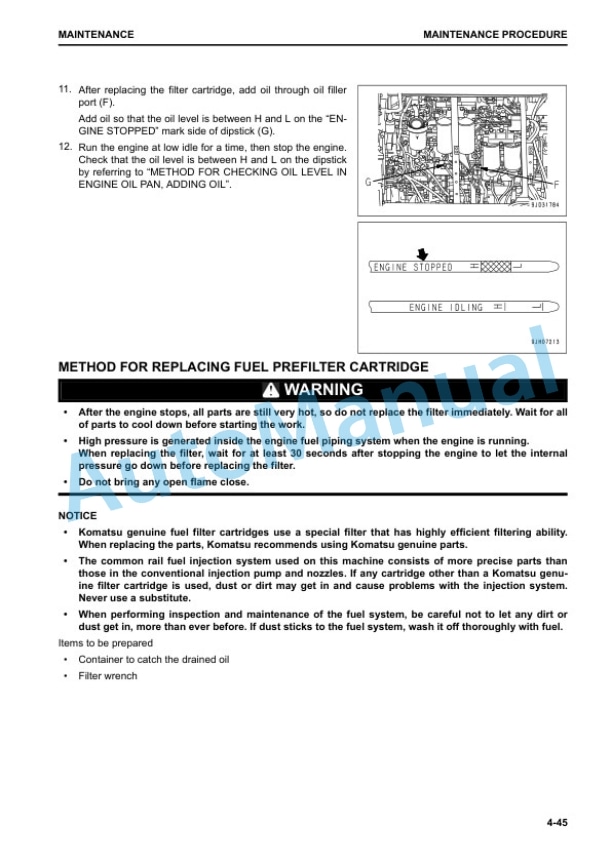 Komatsu PC1250-11, PC1250SP-11 Hydraulic Excavator Operation and Maintenance Manual EENAM03651 5 Komatsu PC1250-11, PC1250SP-11 Hydraulic Excavator Operation and Maintenance Manual EENAM03651 - Image 5