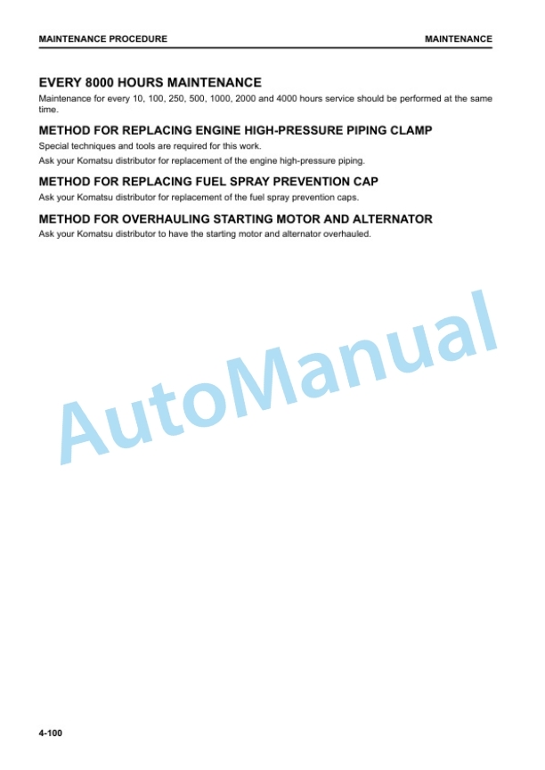 Komatsu PC1250-11E0, PC1250SP-11E0 Hydraulic Excavator Operation and Maintenance Manual EENAM03932 5 Komatsu PC1250-11E0, PC1250SP-11E0 Hydraulic Excavator Operation and Maintenance Manual EENAM03932 - Image 5