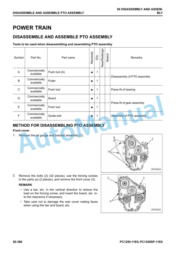 Komatsu PC1250-11E0, PC1250SP-11E0 Hydraulic Excavator Shop Manual SEN06771-01 5 Komatsu PC1250-11E0, PC1250SP-11E0 Hydraulic Excavator Shop Manual SEN06771-01 - Image 5