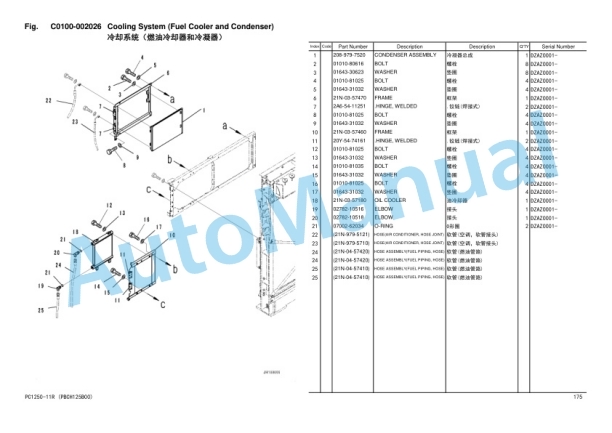 Alternative view of Komatsu PC1250-11R Hydraulic Excavator Parts Manual PBCH125B00-00