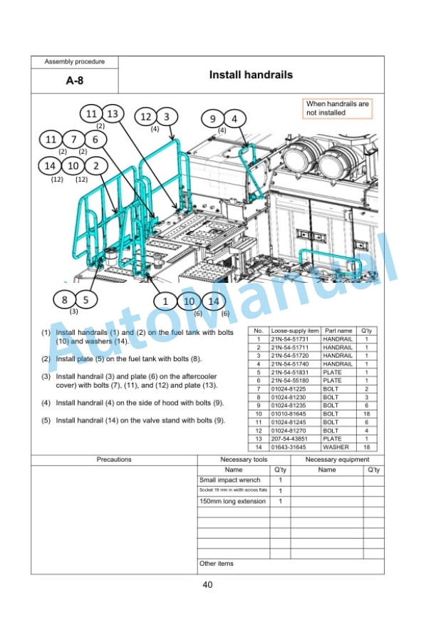 Komatsu PC1250-11R, PC1250SP-11R Hydraulic Excavator Field Assembly Instruction GEN00217-01 2 Komatsu PC1250-11R, PC1250SP-11R Hydraulic Excavator Field Assembly Instruction GEN00217-01 - Image 2