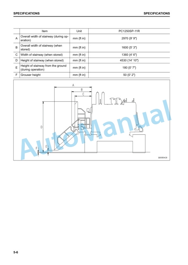 Komatsu PC1250-11R, PC1250SP-11R Hydraulic Excavator Operation and Maintenance Manual PEN01824-01 5 Komatsu PC1250-11R, PC1250SP-11R Hydraulic Excavator Operation and Maintenance Manual PEN01824-01 - Image 5