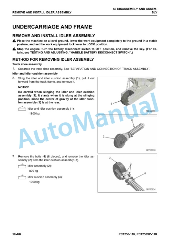 Komatsu PC1250-11R, PC1250SP-11R Hydraulic Excavator Shop Manual SEN06932-03 5 Komatsu PC1250-11R, PC1250SP-11R Hydraulic Excavator Shop Manual SEN06932-03 - Image 5