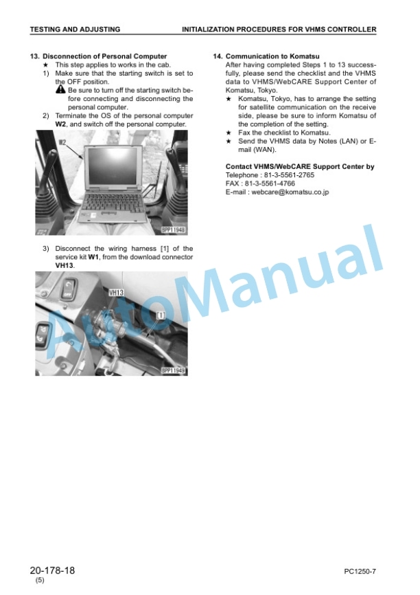 Komatsu PC1250-7, PC1250LC-7, PC1250SP-7 Hydraulic Excavator Shop Manual SEBM027309 3 Komatsu PC1250-7, PC1250LC-7, PC1250SP-7 Hydraulic Excavator Shop Manual SEBM027309 - Image 3