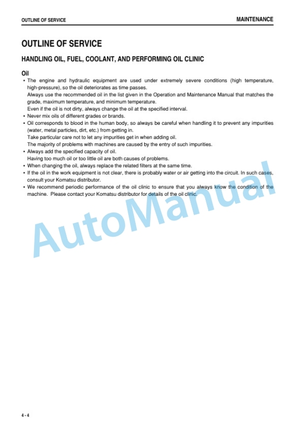 Komatsu PC1250-7, PC1250SP-7 Hydraulic Excavator Operation and Maintenance Manual PEN00296-04 4 Komatsu PC1250-7, PC1250SP-7 Hydraulic Excavator Operation and Maintenance Manual PEN00296-04 - Image 4