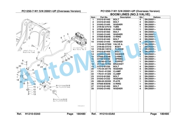 Komatsu PC1250-7-W1 Hydraulic Excavator Parts Manual SAA6D0LC 3 Komatsu PC1250-7-W1 Hydraulic Excavator Parts Manual SAA6D0LC-3