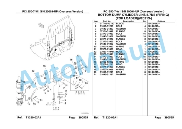 Komatsu PC1250-7-W1 Hydraulic Excavator Parts Manual SAA6D0LC 5 Komatsu PC1250-7-W1 Hydraulic Excavator Parts Manual SAA6D0LC-5