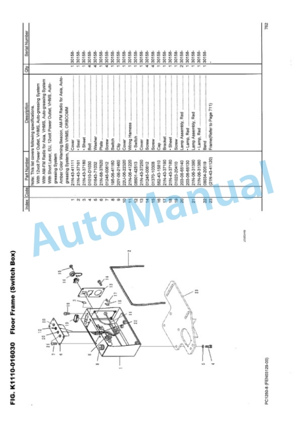 Komatsu PC1250-8 Hydraulic Excavator Parts Manual FEN03129-00 4 Komatsu PC1250-8 Hydraulic Excavator Parts Manual FEN03129-00-4